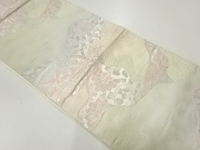 JAPANESE FUKURO OBI / WOVEN FLOWER & BIRD